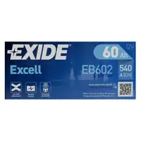 EXIDE EB602 EXCELL Autobatterie Batterie Starterbatterie 12V 60Ah EN520A