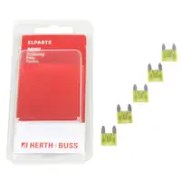 5x HERTH+BUSS ELPARTS Sicherung MINI-Flachsicherung 20A bis 32V GELB