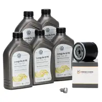 5 Liter ORIGINAL VW Motoröl 0W-30 LONGLIFE 3 FE + HIRSCHER Ölfilter 04E115561H