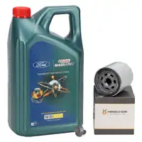 5L CASTROL MAGNATEC 5W-20 E Motoröl Öl + HIRSCHER Ölfilter FORD 1.0 EcoBoost