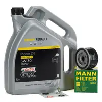 5L CASTROL GTX RN-SPEC 5W30 RN720 + MANN Ölfilter RENAULT DACIA NISSAN OPEL