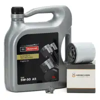 5L MOTORCRAFT 5W30 A5 Motoröl + HIRSCHER Ölfilter FORD Fiesta Focus Mondeo S-Max 1.0-2.3