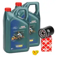 10L CASTROL MAGNATEC E 5W-20 Motoröl Öl + FEBI Ölfilter FORD Mustang MK6 5.0 V8 450/460 PS