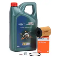 5L CASTROL MAGNATEC 5W-30 A5 Motoröl + MAHLE Ölfilter FORD Fiesta Focus Kuga 1.4-1.6 TDCi