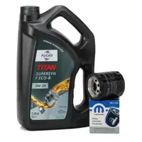 5L FUCHS TITAN SUPERSYN F ECO-B 5W-20 Motoröl + ORIGINAL MOPAR Ölfilter 50057786