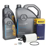 7L ORIGINAL 5W-40 MB 229.5 Motoröl HENGST Ölfilter MERCEDES W204 W205 W212 W213 43AMG M276