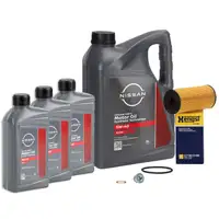 8L ORIGINAL NISSAN Motoröl 5W40 + HENGST Ölfilter Qashqai X-Trail Primastar 2.0 dCi