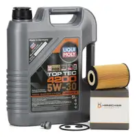 5L LIQUI MOLY Motoröl TOP TEC 4200 5W30 + HIRSCHER Ölfilter AUDI SEAT SKODA VW 1.6/2.0 TDI