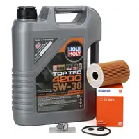 5L LIQUI MOLY Motoröl Öl TOP TEC 4200 5W30 + MAHLE Ölfilter AUDI SEAT SKODA VW 1.6/2.0 TDI