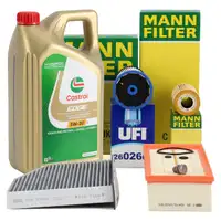 MANN Filterset 4-tlg + 5L CASTROL 5W30 Motoröl VW Passat B7 Tiguan 5N AUDI Q3 8U 2.0 TDI