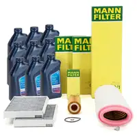 MANN Filterset 3-tlg + 9L ORIGINAL 5W30 Motoröl BMW 5er E60 E61 525d 530d 163-235 PS M57