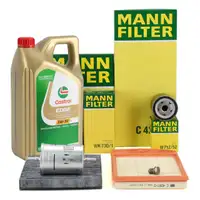 MANN Filterset 4-tlg + 5L CASTROL 5W30 Motoröl VW Golf 4 Bora SKODA Octavia 1 1.4 1.6