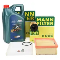 MANN Filterset 3-tlg + 5L CASTROL MAGNATEC 0W-30 D Motoröl FORD Fiesta 6 B-Max 1.4-1.6TDCi