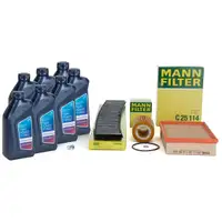 MANN Filterset 3-tlg + 7L ORIGINAL 5W30 Motoröl BMW 3er E46 320-330i X3 E83 M52 M54