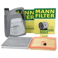 MANN Filterset + 5L ORIGINAL 0W30 Motoröl VW Golf 7 A3 8V Q2 Leon 5F Octavia 3 1.0 TSI