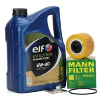 5L elf Evolution Full-Tech FE 5W-30 Motoröl + Schraube + MANN HU10002z Ölfilter