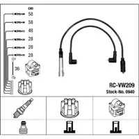 NGK 0940 RC-VW209 Zündkabelsatz Zündleitungssatz VW LT 28-35/40-55 I 2.4 / i 90/94 PS