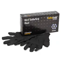 50x Größe 8 / M Nitril StellarGrip Handschuhe Schutzhandschuhe Diamantstruktur SCHWARZ