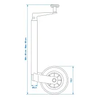 PROPLUS 341500 Stützrad Deichselrad Kunststoff-Felge Vollgummi-Reifen Ø35mm 125Kg 160x40mm