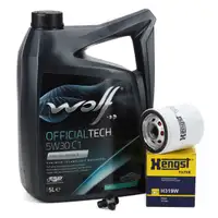 5L WOLF OFFICIALTECH 5W30 C1 Motoröl + HENGST Ölfilter FORD C-Max Fieta Focus Mondeo S-Max