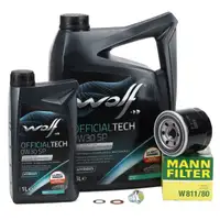 6L WOLF OFFICIALTECH 0W30 SP Motoröl + MANN Ölfilter HONDA HYUNDAI KIA MITSUBISHI ROVER