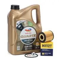 5L TOTAL QUARTZ INEO XTRA FIRST 0W-20 Motoröl + HENGST Ölfilter PSA OPEL 1.5 DIESEL