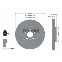 TEXTAR 92074003 Bremsscheiben Satz CITROEN Jumpy 1 FIAT LANCIA PEUGEOT Expert vorne