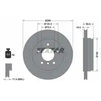 TEXTAR 92141703 Bremsscheiben Satz BMW 3er E46 325xi 192 PS 09.2000-02.2005 hinten