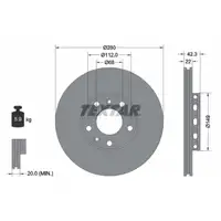 TEXTAR 92152203 Bremsscheiben Satz AUDI A8 S8 (4E D3) PR-1KE VW Phaeton PR-1KD hinten