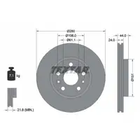 TEXTAR 92196803 Bremsscheiben Satz RENAULT Kangoo 2 15/16 Zoll Megane 2 vorne