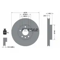 TEXTAR 92292303 Bremsscheiben Satz VOLVO V40 (525 526) 15 Zolla ab Fgst. vorne