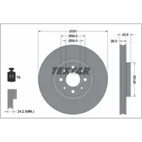 TEXTAR Bremsscheiben + Bremsbeläge ABARTH / FIAT 500e (332_) 95/118/155 PS vorne