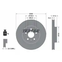 TEXTAR 92323905 Bremsscheiben Satz VOLVO XC40 (536) 16 Zoll ab 10.2107 vorne