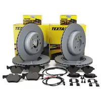 TEXTAR Bremsscheiben + Beläge + Sensor BMW 5er F11 Touring 520-528i 518/520d vorne hinten