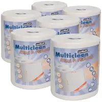 6x ZETCLEAN Putzrolle Putztücher Putzpapier Papierrolle WEISS 2-LAGIG 23x22cm 3000 Blatt