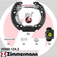 ZIMMERMANN Bremstrommeln + Backen + Zylinder FIAT 500 312 Panda 169 mit ABS hinten