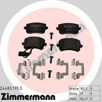 Zimmermann SPORT Bremsscheiben + Beläge + Wako AUDI RSQ3 (8UB, 8UG) 310/340/367 PS hinten