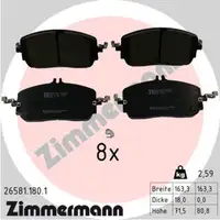 Zimmermann FORMULA S Bremsscheiben + Beläge + Sensor MERCEDES W206 S206 C300 C300d vorne