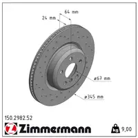 Zimmermann SPORT Bremsscheiben Beläge Sensor BMW G20 G21 mit M-Performance-Bremse hinten