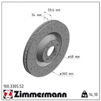 Zimmermann SPORT Bremsscheiben Satz AUDI A8 (4D D2) (4E D3) VW Phaeton vorne