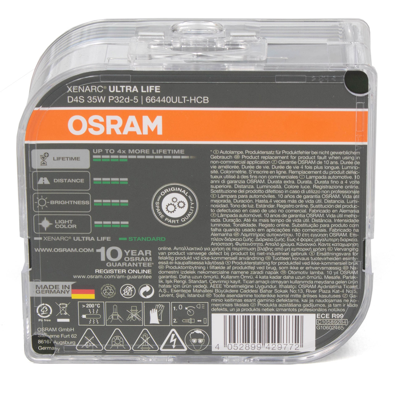 2x OSRAM Xenon Brenner D4S ULTRA LIFE XENARC 42V 35W P32d-5 66440ULT-HCB