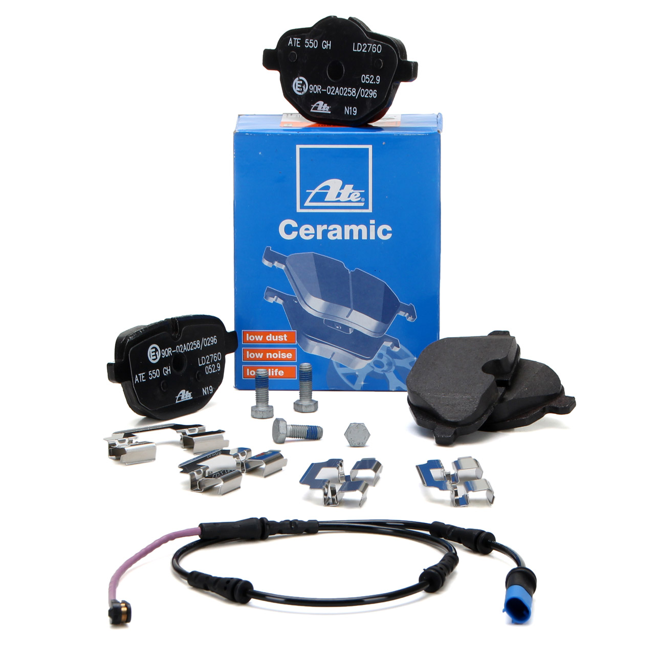 ATE Ceramic Bremsbeläge + Warnsensor BMW 5er G30 G31 6er GT G32 ohne Sportpaket hinten