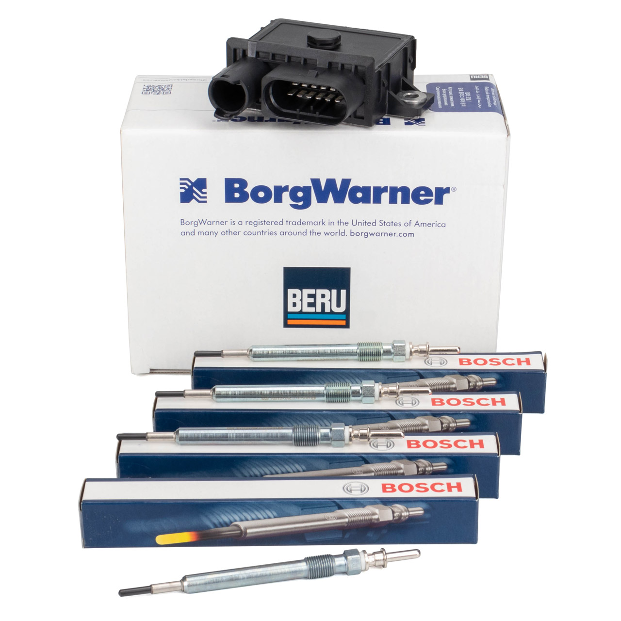 BERU GSE105 Steuergerät Glühzeit + 4x BOSCH Glühkerze 0250603006 für BMW N47