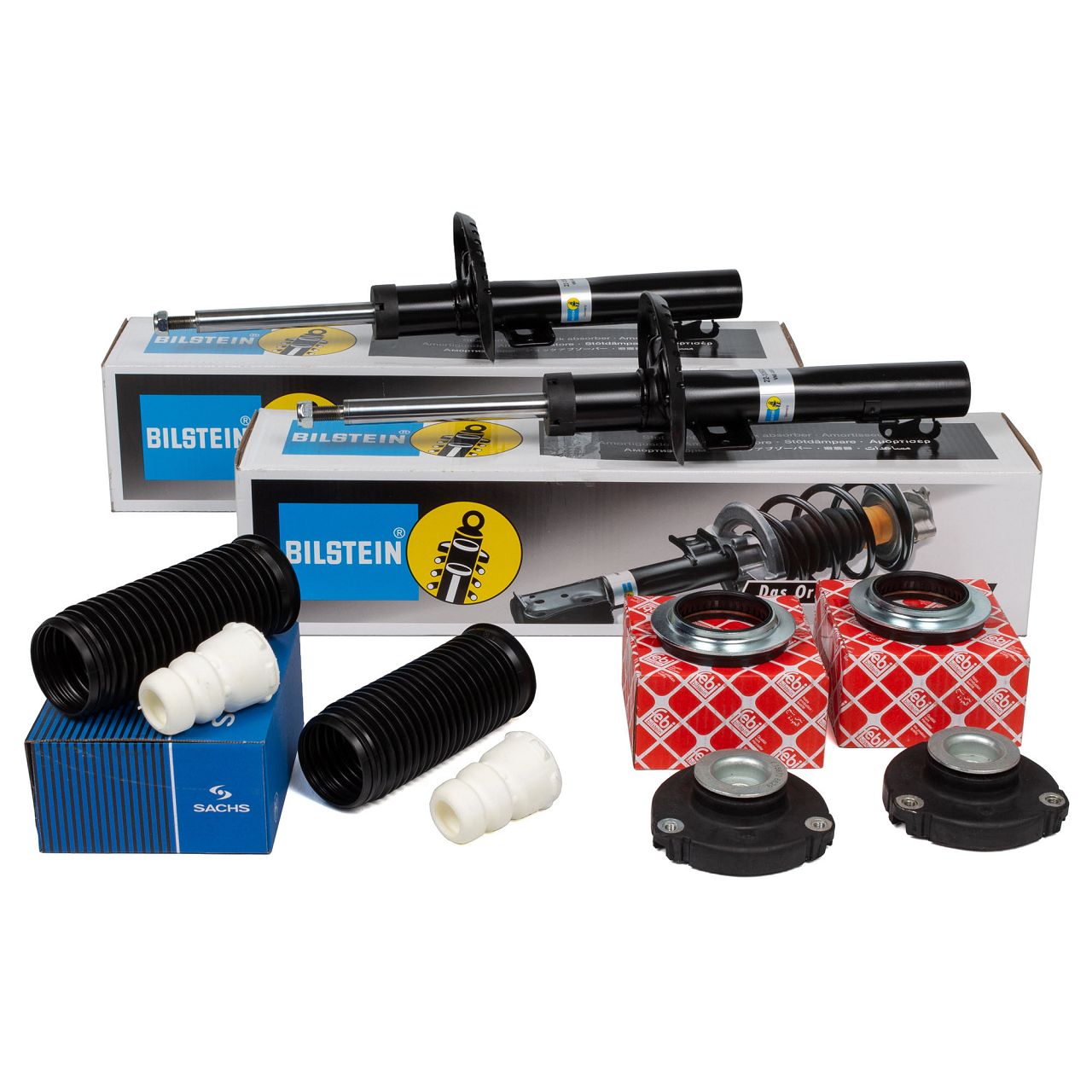 2x BILSTEIN B4 Stoßdämpfer + Staubschutz + Federbeinlager SKODA Fabia Roomster vorne