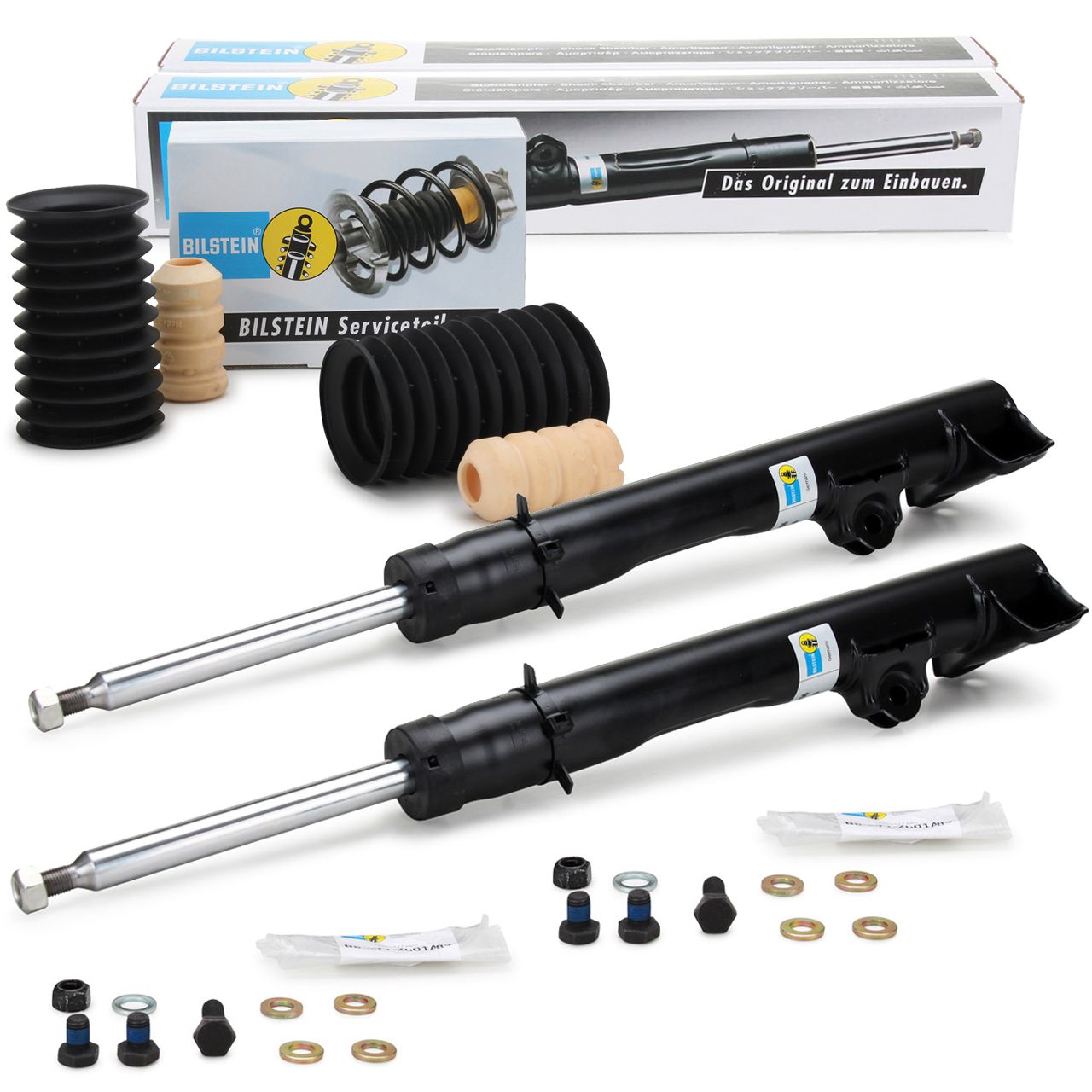 2x BILSTEIN B4 Stoßdämpfer + B1 Staubschutz MERCEDES E-Klasse W124 + S124 vorne