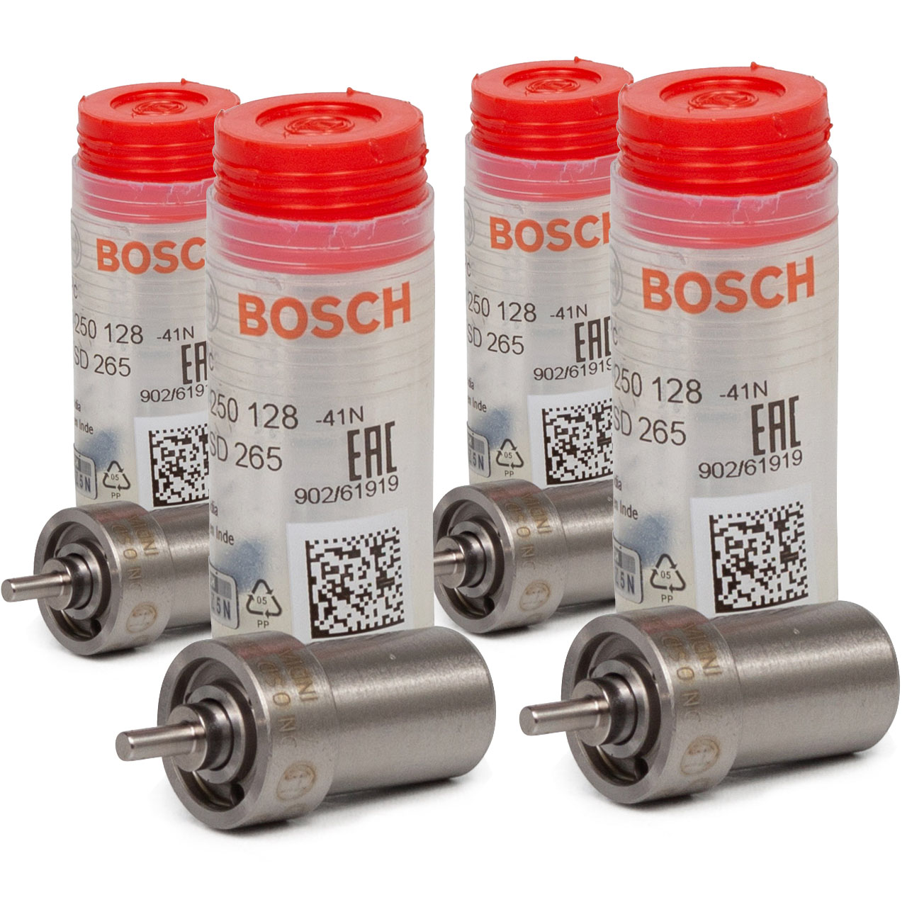 4x BOSCH 0434250128 Einspritzdüse Zapfendüse für MERCEDES-BENZ OM601 DIESEL 0010174912