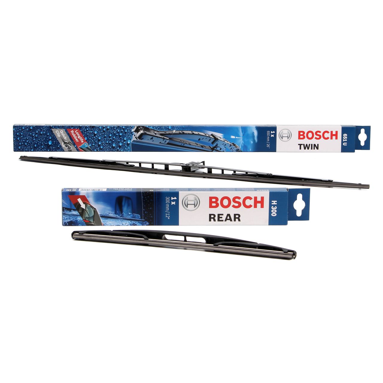 BOSCH 651U + H300 Scheibenwischer CITROEN C1 PEUGEOT 107 (PM_, PN_) vorne + hinten