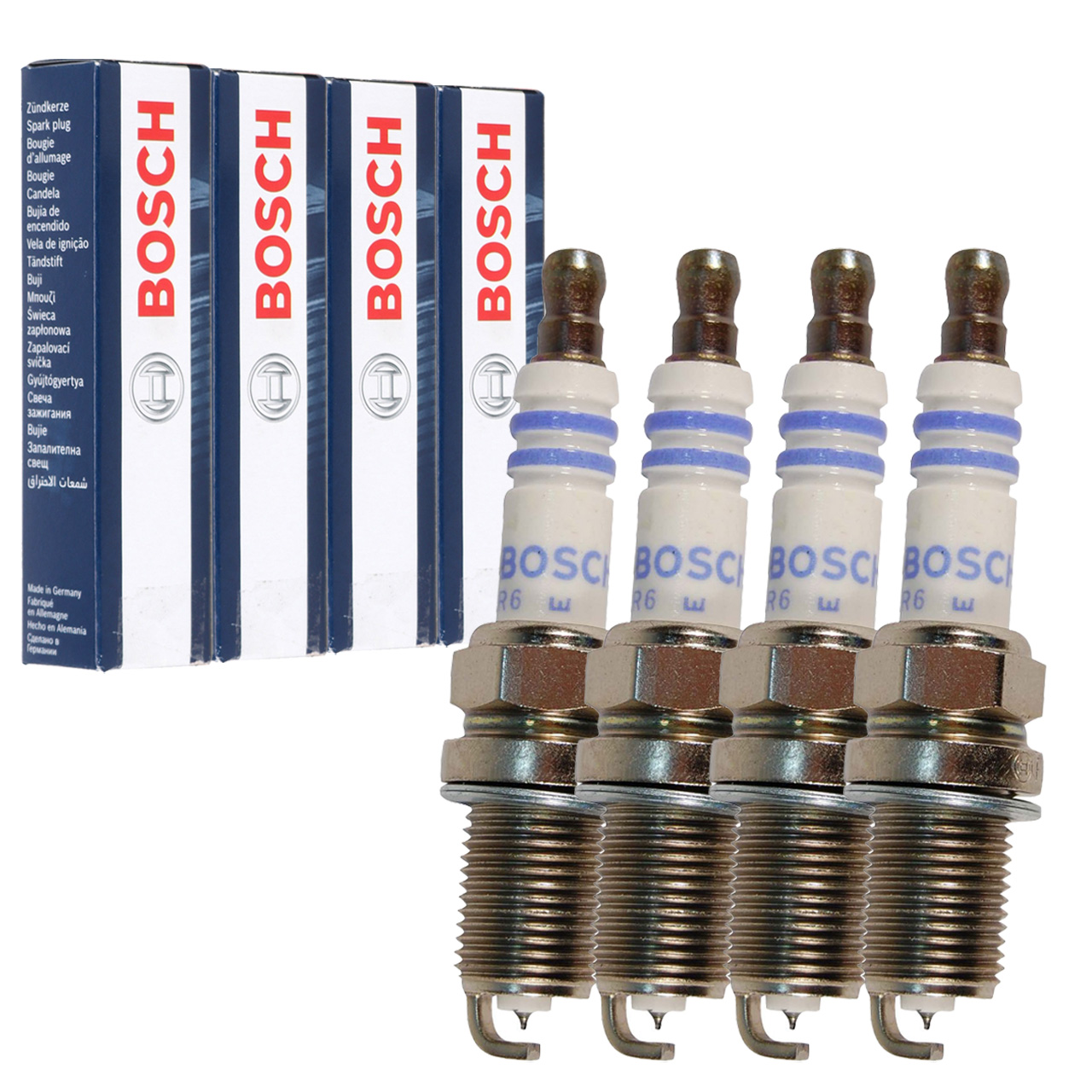 4x BOSCH FR8DPP33+ 0242230500 Zündkerze ALFA ROMEO 159 Brera Spider (939_) 1.9/2.2 JTS