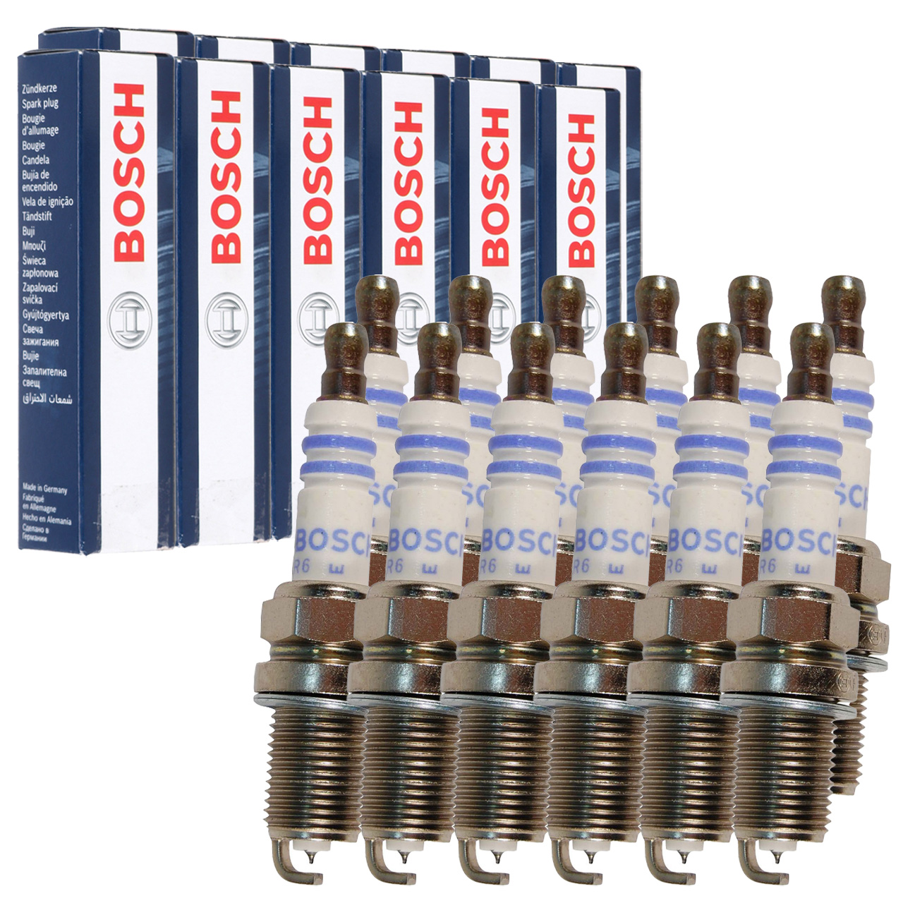 12x BOSCH FR8DPP33+ 0242230500 Zündkerze MERCEDES W202 W203 W210 W211 W220