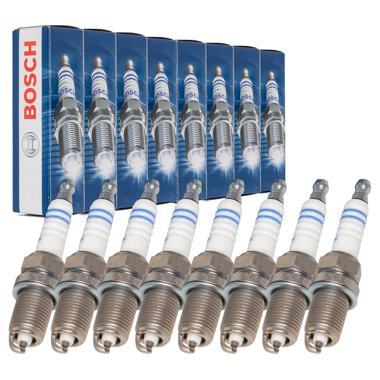 8x BOSCH 0242240593 FR6DC+ Zündkerze AUDI S4 B7 S5 8T 8F A6 C5 C6 A8 3.7 4.2 VW Touareg